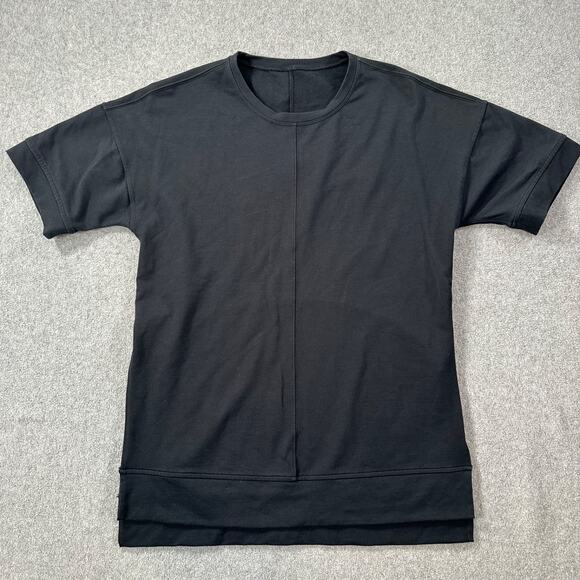 Lululemon Cut Above Tee Shirt With Side Slits Black Short Sleeve Women's Medium* - Picture 1 of 8